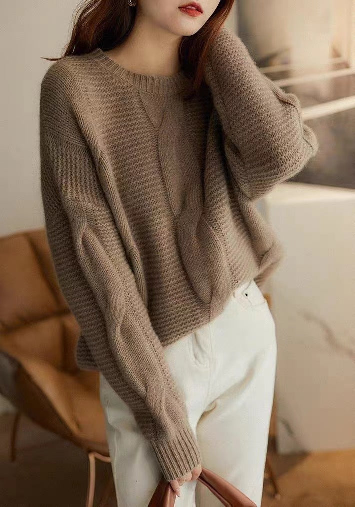 Women's Woolen Sweater Autumn And Winter Heavy Industry Idle Style Loose Thick Sweater