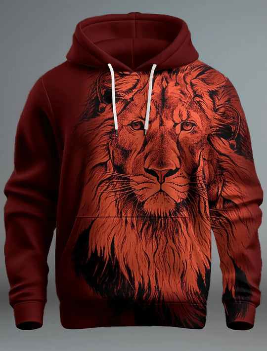 Fashion Brand Lion's Head 3D Hoodie Fashion Men And Women