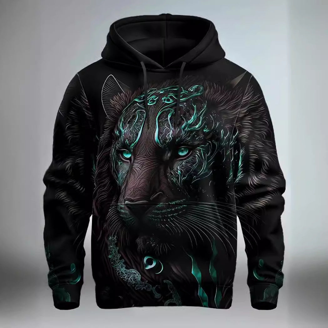 Fashion Brand Lion's Head 3D Hoodie Fashion Men And Women