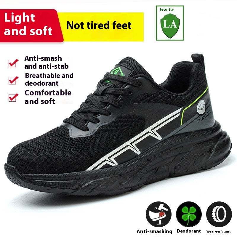 Men's Safety Shoes Anti-smashing EVA Foam Rubber And Plastic Sole Breathable Lightweight