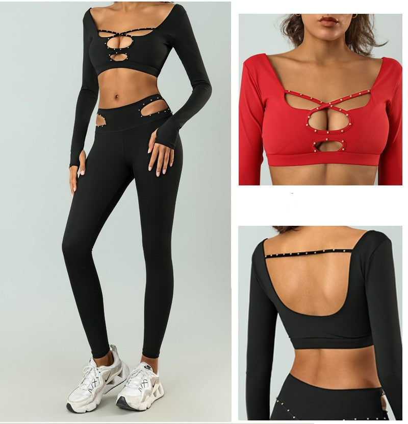 High-waist Quick-drying Sports And Fitness Two-piece Set