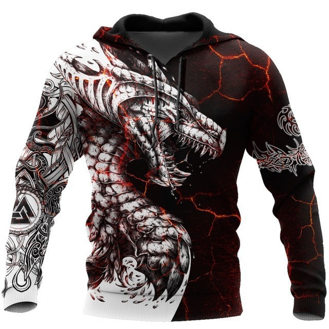 Men's Sweater Animal 3d Printing Sports Leisure Pullover Zipper Sweater Hoodie