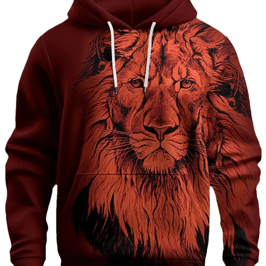 Fashion Brand Lion's Head 3D Hoodie Fashion Men And Women