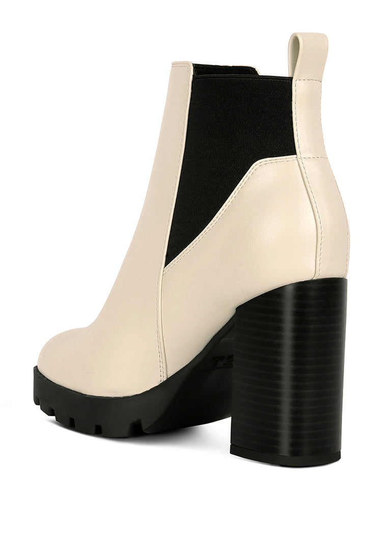 bolt block heeled chelsea boots