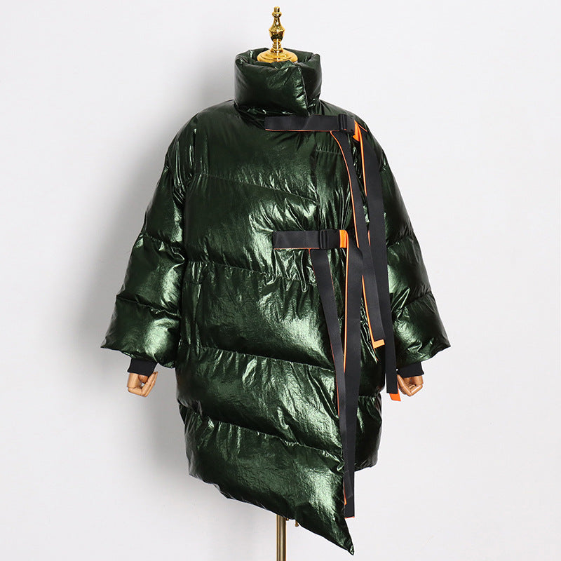 European And American Thick Warm Down Cotton-padded Coat Irregular Design