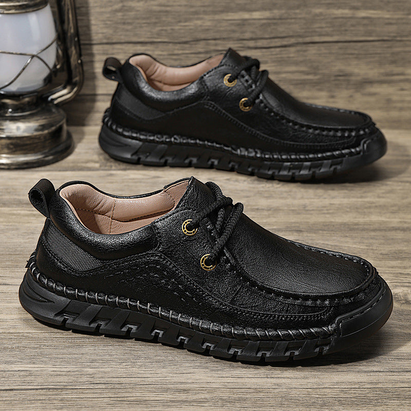 Men's Hand-stitched Business Leather Shoes Outdoor Leisure