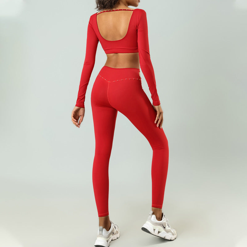 High-waist Quick-drying Sports And Fitness Two-piece Set
