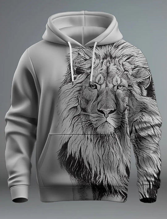 Fashion Brand Lion's Head 3D Hoodie Fashion Men And Women