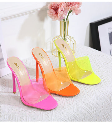 Bright And Comfortable Transparent High-Heeled Sandal