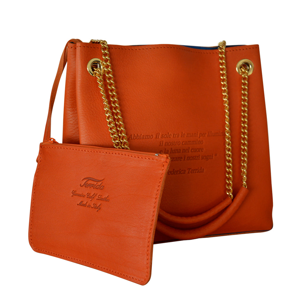 LovUnlimited Orange Leather Loving Handbag