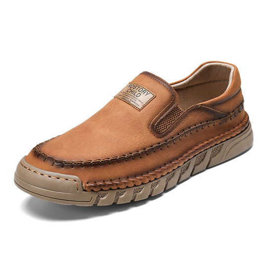 Men's Leather Shoes Hand-stitched Casual