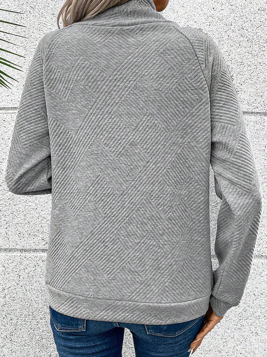 Solid Color Pullover Long Sleeve Top