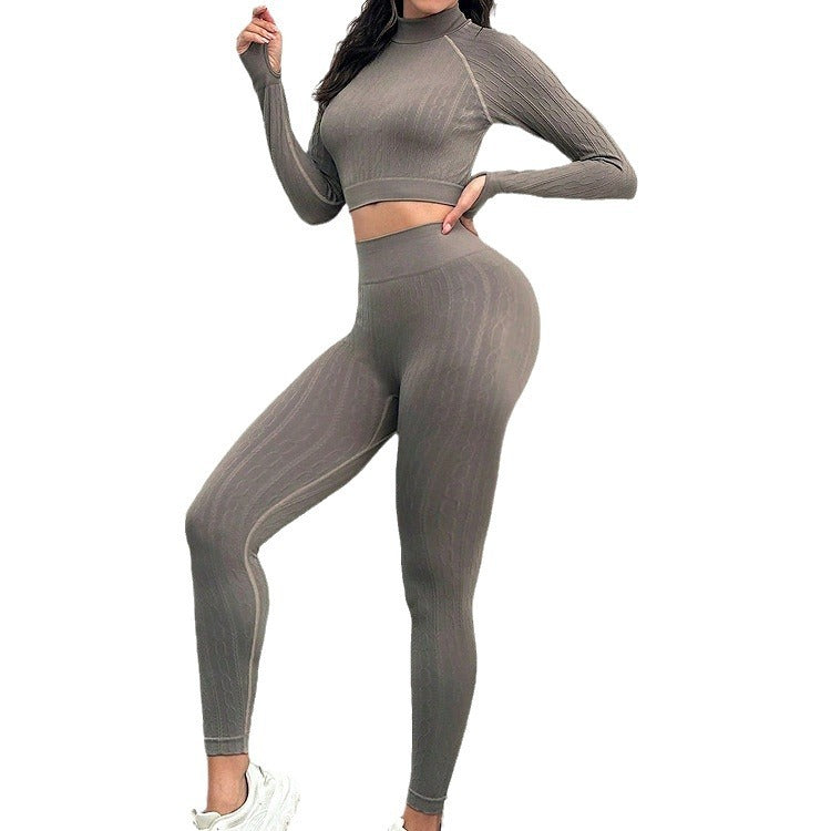 Women's Peach Fitness Sports Tight Long Sleeve High Waist Nude Feel Running Hip Raise Underwear Yoga Clothes