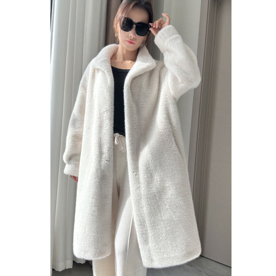 Fur Integrated Environmental Protection Plush Mink Fur Coat For Women