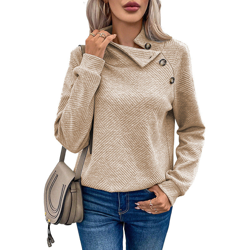 Solid Color Pullover Long Sleeve Top