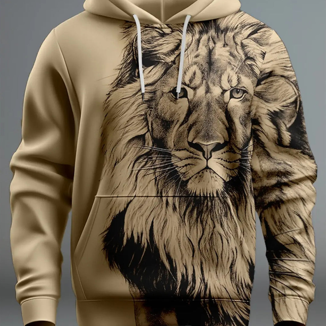 Fashion Brand Lion's Head 3D Hoodie Fashion Men And Women