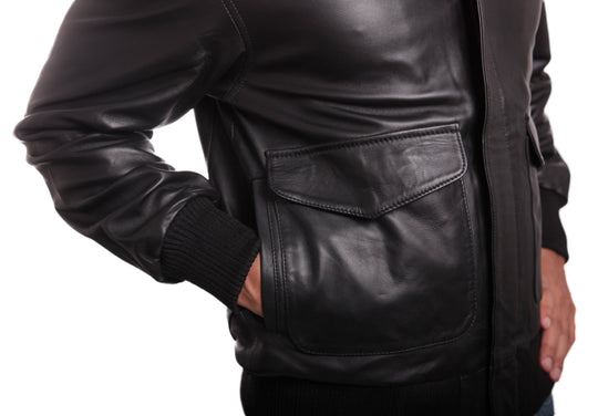 Houston Mens Leather Bomber Jacket