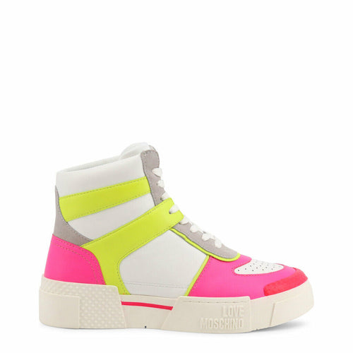 LOVE MOSCHINO Neon Pink High Top Sneakers