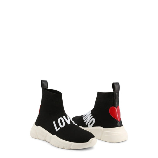 LOVE MOSCHINO Women's High Top Logo Sock Sneakers