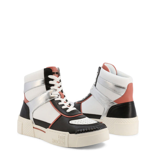 LOVE MOSCHINO Women's Silver High Top Sneakers