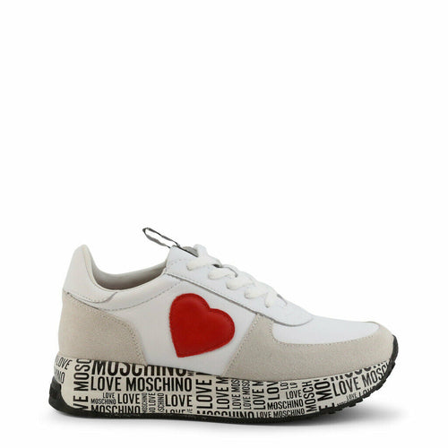 LOVE MOSCHINO Women's White Heart Sneakers