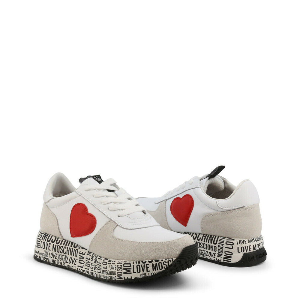 LOVE MOSCHINO Women's White Heart Sneakers